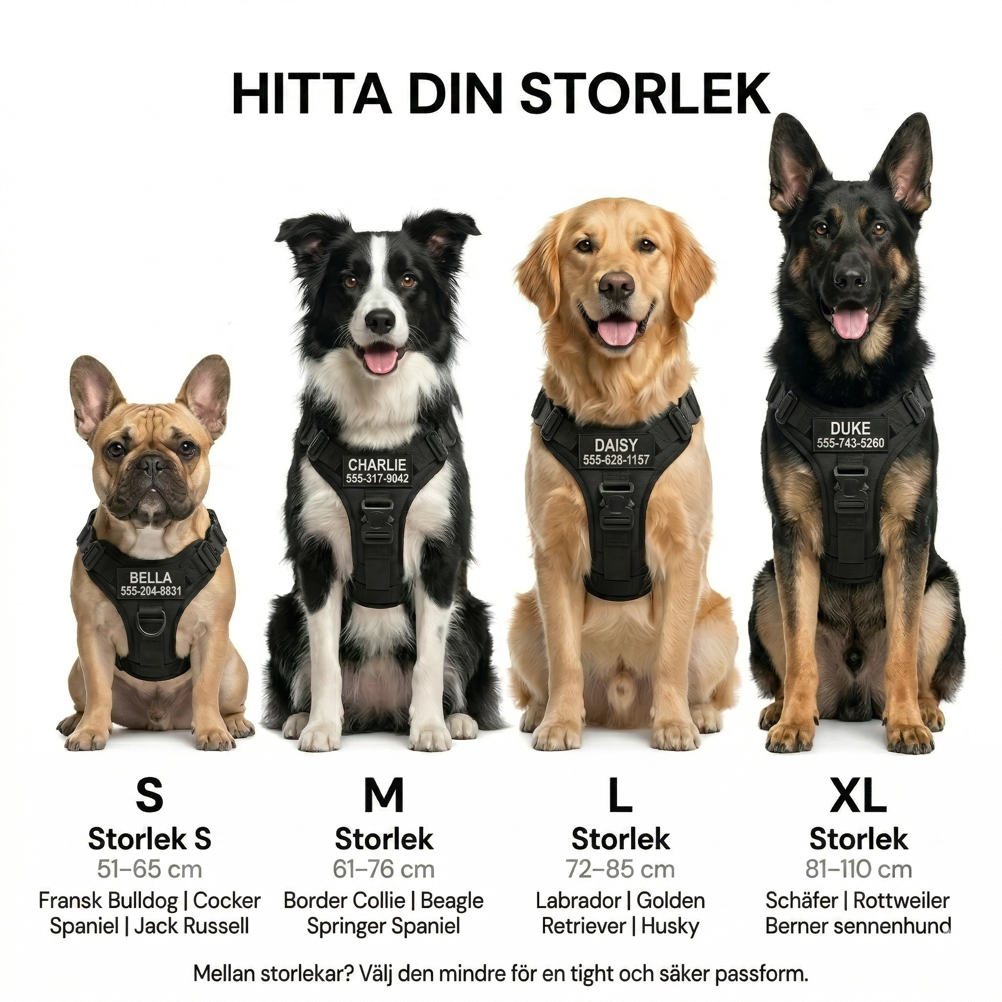 Hundtellas Anti-drag & Hitta hem sele