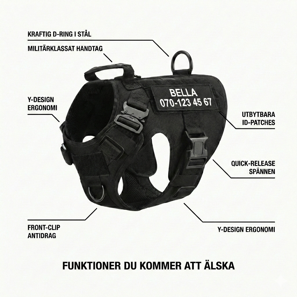 Hundtellas Anti-drag & Hitta hem sele