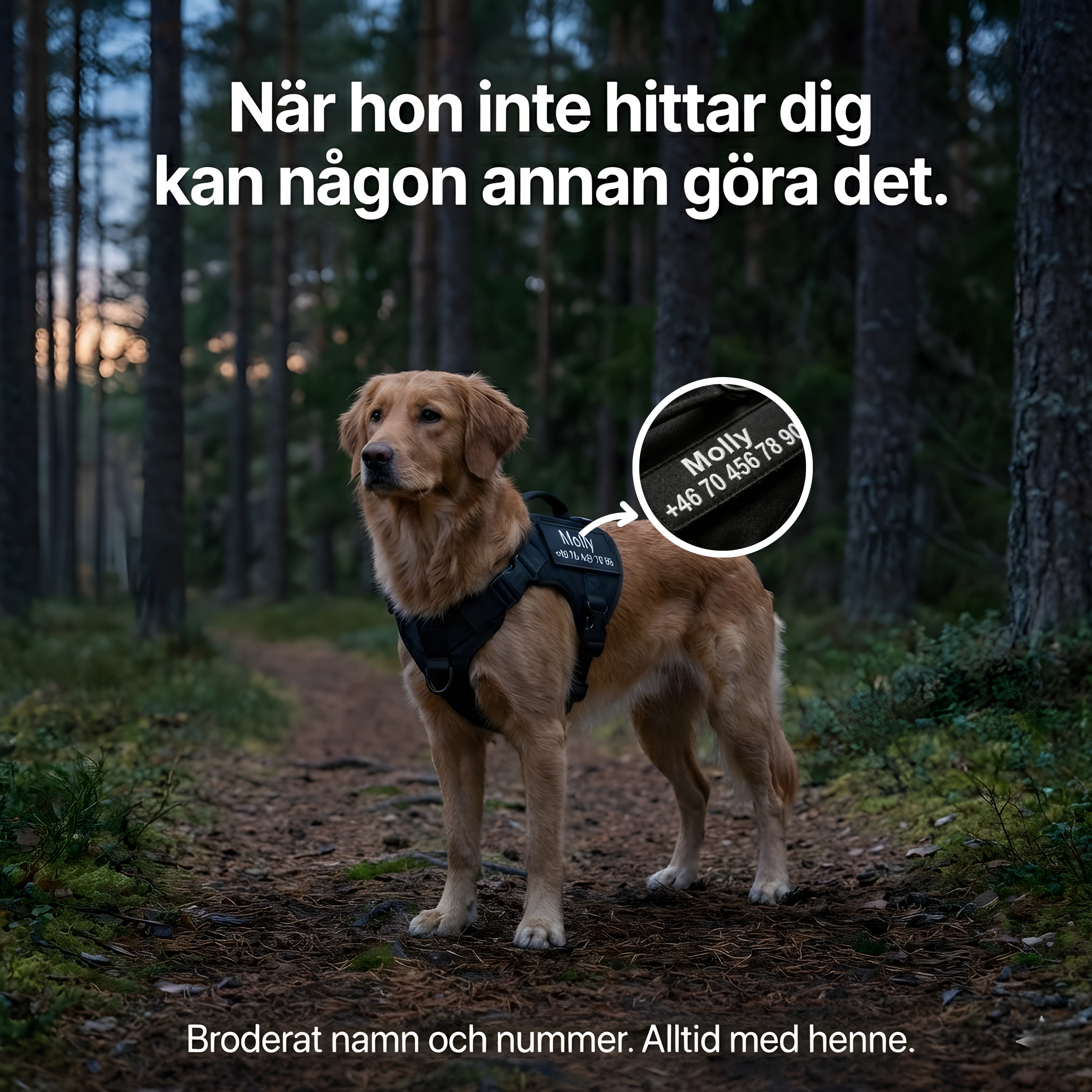 Hundtellas Anti-drag & Hitta hem sele